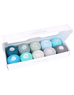 Set mit 10 Knäueln Scheepjes Perlgarn Candy Floss Nr. 10 - Earl Grey 2