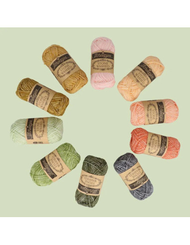 Set mit 10 Knäueln Scheepjes Stone Washed Colour Pack - Absichten
