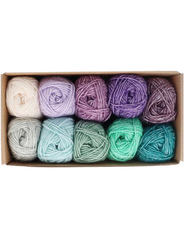Set mit 10 Knäueln Scheepjes Stone Washed Colour Pack - Chakras