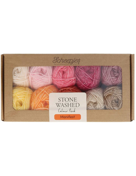 Set mit 10 Knäueln Scheepjes Stone Washed Colour Pack - Manifest