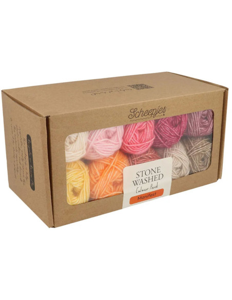 Set mit 10 Knäueln Scheepjes Stone Washed Colour Pack - Manifest