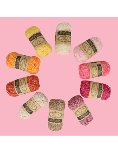 Set mit 10 Knäueln Scheepjes Stone Washed Colour Pack - Manifest