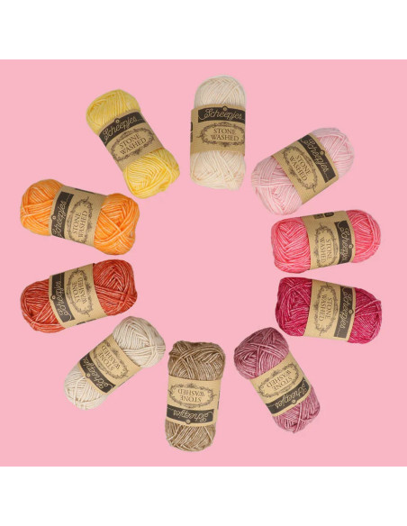 Set mit 10 Knäueln Scheepjes Stone Washed Colour Pack - Manifest
