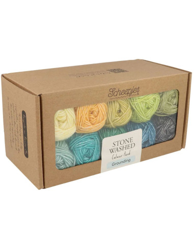 Set mit 10 Knäueln Scheepjes Stone Washed Colour Pack - Grounding