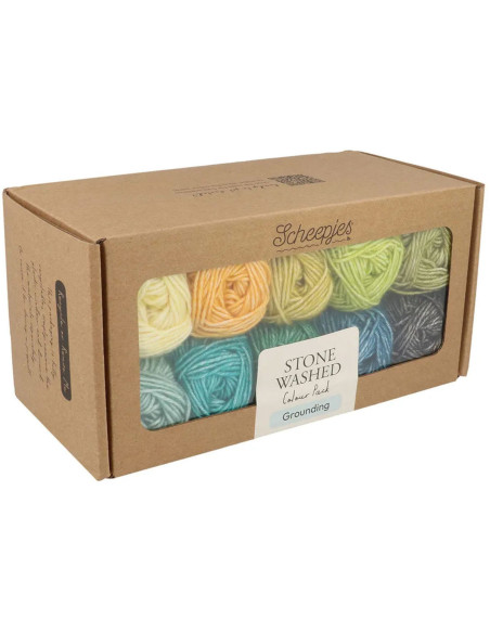 Set mit 10 Knäueln Scheepjes Stone Washed Colour Pack - Grounding