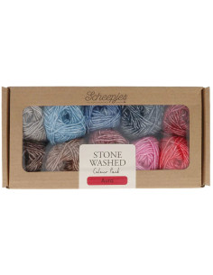 Set mit 10 Knäueln Scheepjes Stone Washed Colour Pack - Aura