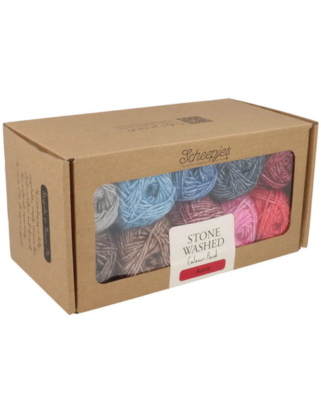 Set mit 10 Knäueln Scheepjes Stone Washed Colour Pack - Aura