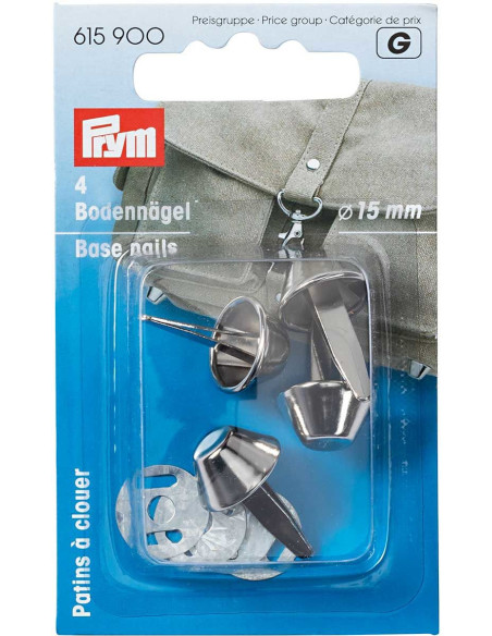 Satz von 4 Gleitern für Taschen 15 mm - Silber