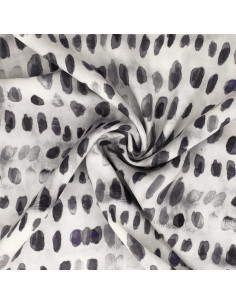 Viskosestoff - Schwarz-weißer Dotty
