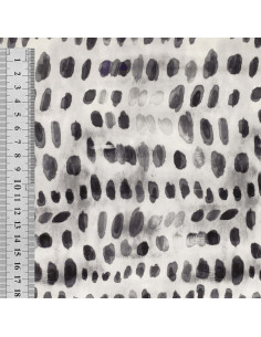 Viskosestoff - Schwarz-weißer Dotty 2
