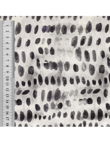 Viskosestoff - Schwarz-weißer Dotty