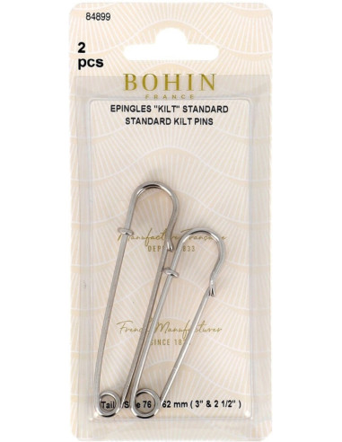 Karte mit 2 silbernen Kilt-Nadeln Bohin