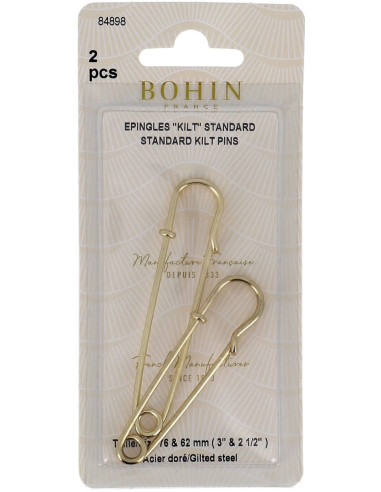 Karte mit 2 goldenen Kilt-Nadeln Bohin