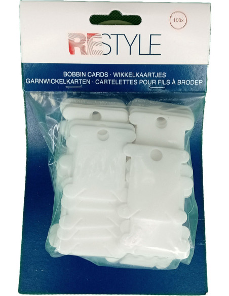 Set aus 100 Plastikkarten für Stickgarn Restyle