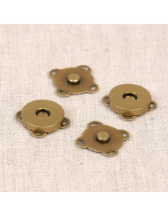 Set mit 2 magnetischen Knöpfen zum Annähen, 18 mm - Bronze