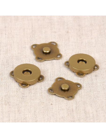 Set mit 2 magnetischen Knöpfen zum Annähen, 18 mm - Bronze