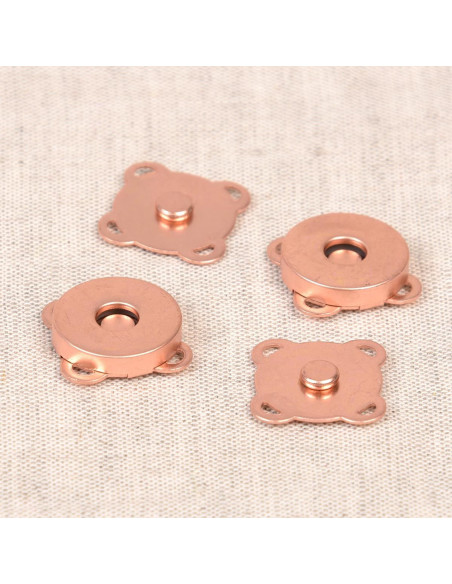 Set mit 2 magnetischen Nähknöpfen 18 mm - Roségold