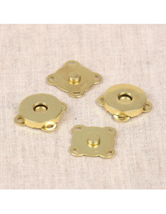 Set mit 2 magnetischen Nähknöpfen 18 mm - Gold