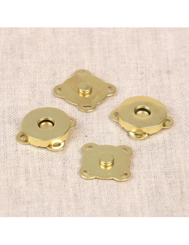 Set mit 2 magnetischen Nähknöpfen 18 mm - Gold