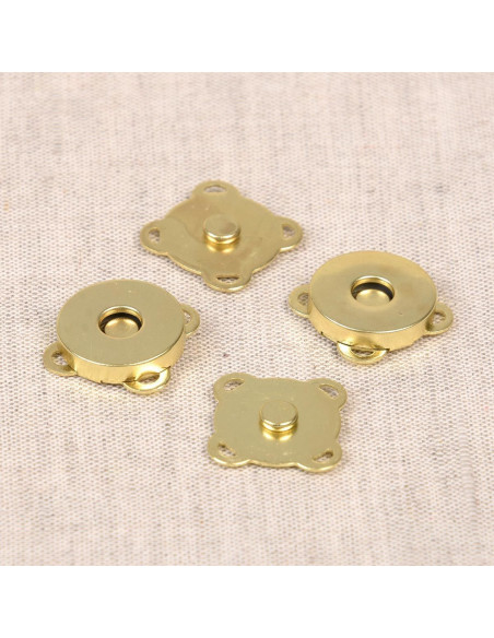 Set mit 2 magnetischen Nähknöpfen 18 mm - Gold