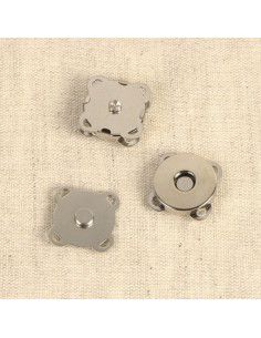 Set mit 2 magnetischen Knöpfen zum Annähen, 18 mm - Silber