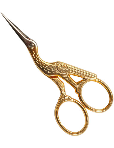 Goldene Storch-Stickschere 9 cm Bohin