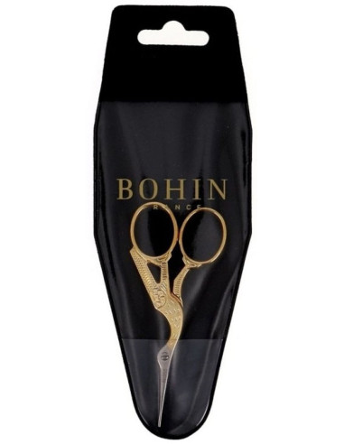 Goldene Storch-Stickschere 9 cm Bohin