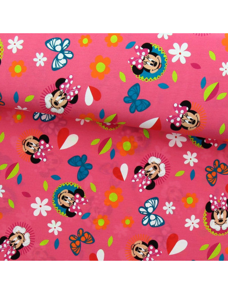 Minnie-Jersey-Stoff - Schmetterling und Herz