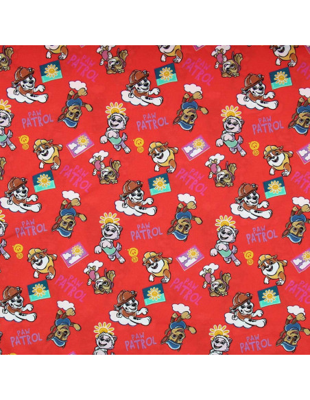 Jersey-Stoff Paw Patrol - Sonne auf orangefarbenem Hintergrund