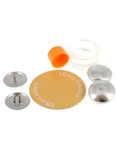 Schachtel mit 5 überziehbaren Knöpfen mit Bohin-Befestigungswerkzeug - 18 mm 2
