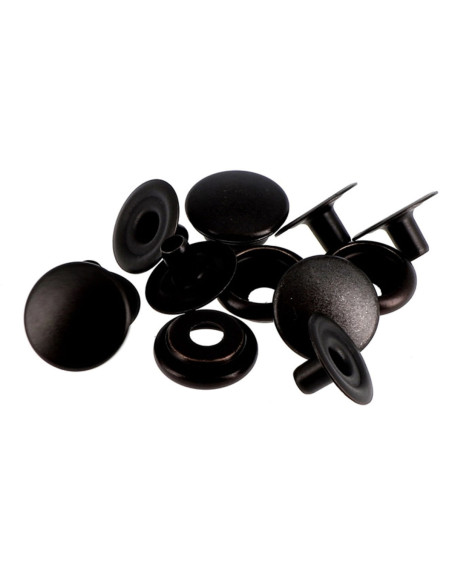 Packung mit 8 nahtlosen Druckknöpfen für schwere Stoffe 14 mm Bohin - Bronze