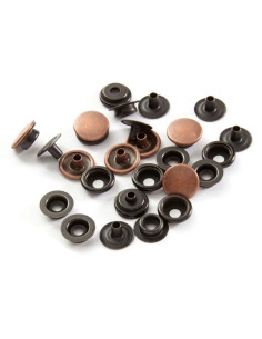 Packung mit 8 nahtlosen Druckknöpfen für schwere Stoffe 14 mm Bohin - Kupfer 2
