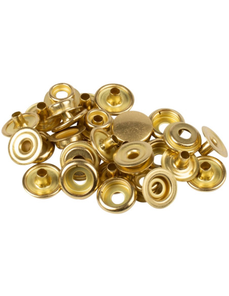 Schachtel mit 10 nahtlosen Druckknöpfen für mittlere Stoffe 14 mm Bohin - Gold