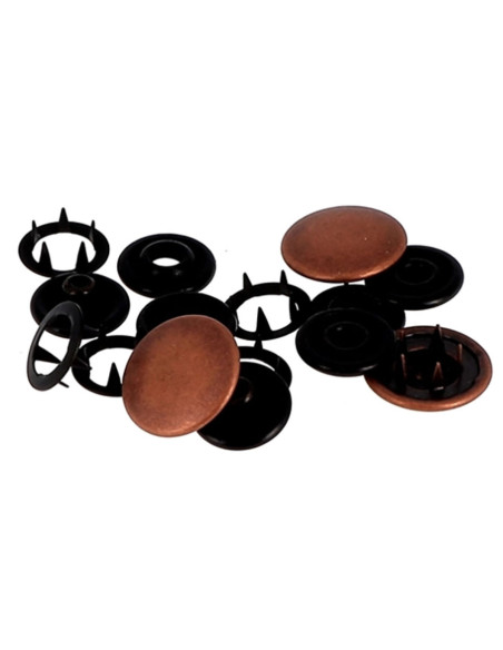 Packung mit 8 nahtlosen Jersey-Druckknöpfen 12 mm Bohin - Kupfer