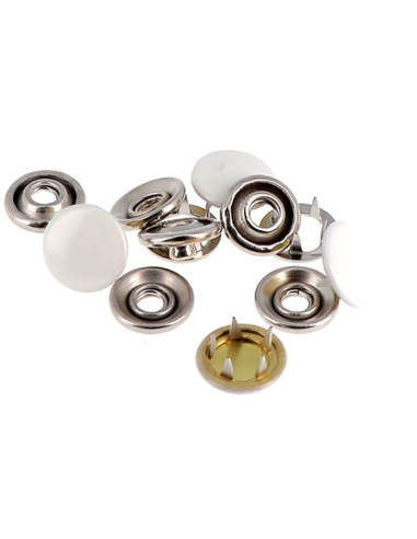 Schachtel mit 7 nahtlosen Druckknöpfen Jersey 10 mm Bohin - Weiß