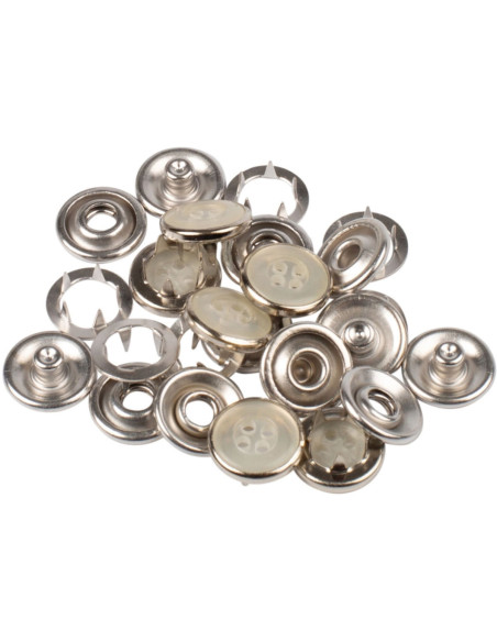 Packung mit 6 nahtlosen Druckknöpfen Jersey 12 mm Bohin - Perlmutt