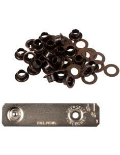 Box 25 Ösen 4 mm mit Unterlegscheiben und Setzwerkzeug Bohin - Bronze 2