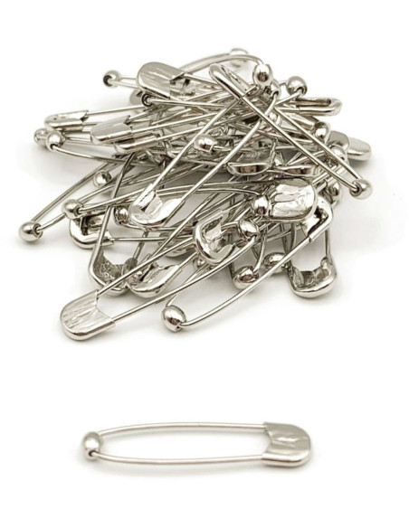 Schachtel mit 40 Sicherheitsnadeln mit Kugel, 44 mm, Bohin