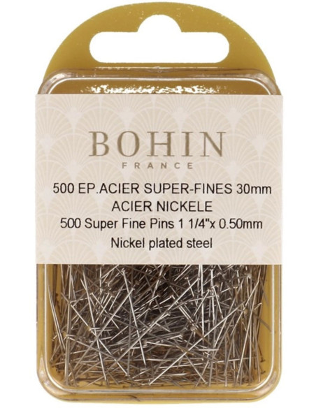 Schachtel mit 500 superfeinen Bohin-Nadeln