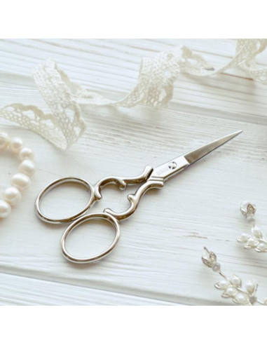 Silberne Herz-Stickschere Bohin 9 cm