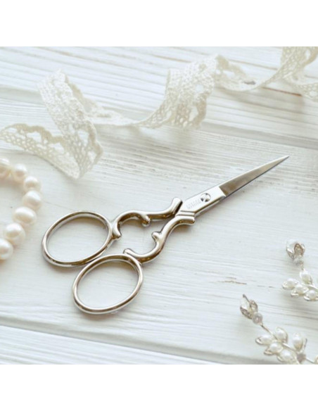 Silberne Herz-Stickschere Bohin 9 cm