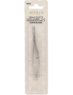 Stickschere Pinzette gebogene Klingen 13 cm Bohin 2