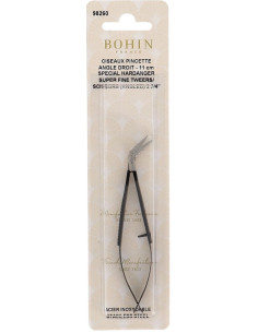Ultradünne Stickschere mit rechtwinkliger Pinzette 11 cm Bohin 2