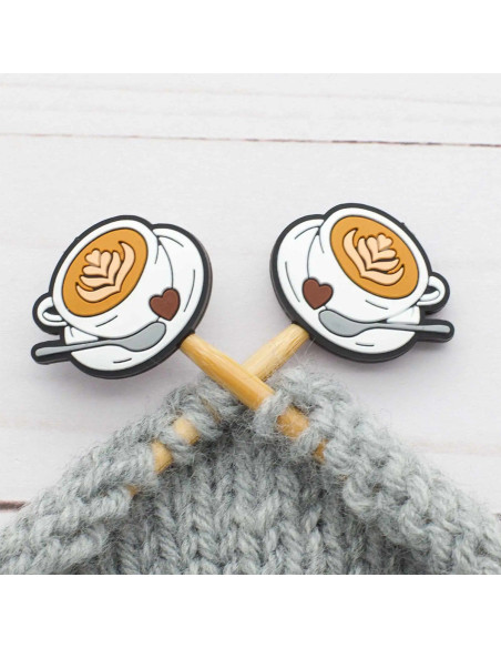 Maschenstopper für Stricknadeln - Teetasse