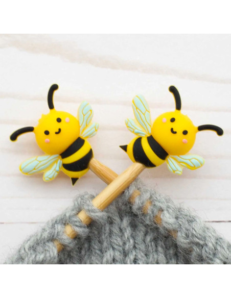 Maschenstopper für Stricknadeln - Bienen