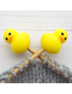 Maschenstopper für Stricknadeln - Gelbe Ente