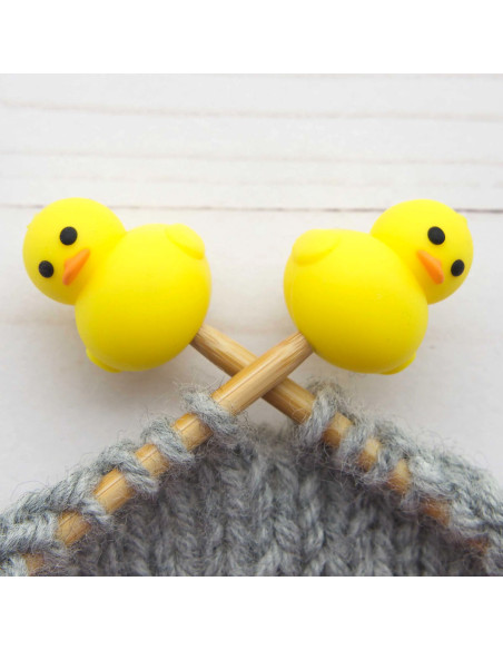 Maschenstopper für Stricknadeln - Gelbe Ente