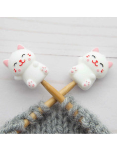 Maschenstopper für Stricknadeln - Glückliche Katze