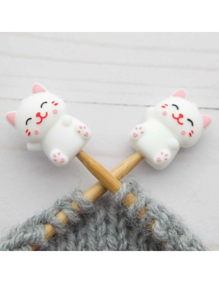 Maschenstopper für Stricknadeln - Glückliche Katze