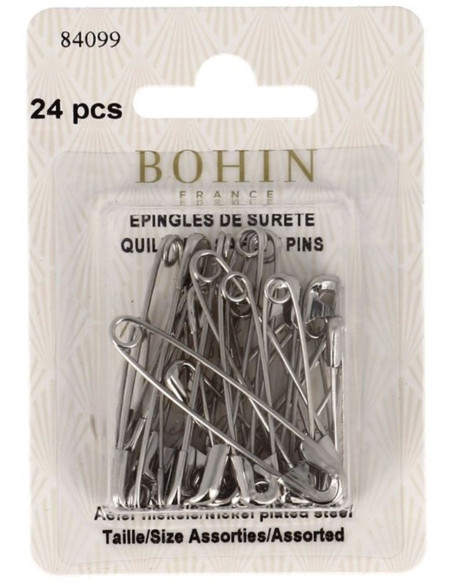 Karte mit 24 Sicherheitsnadeln Sortiment Bohin